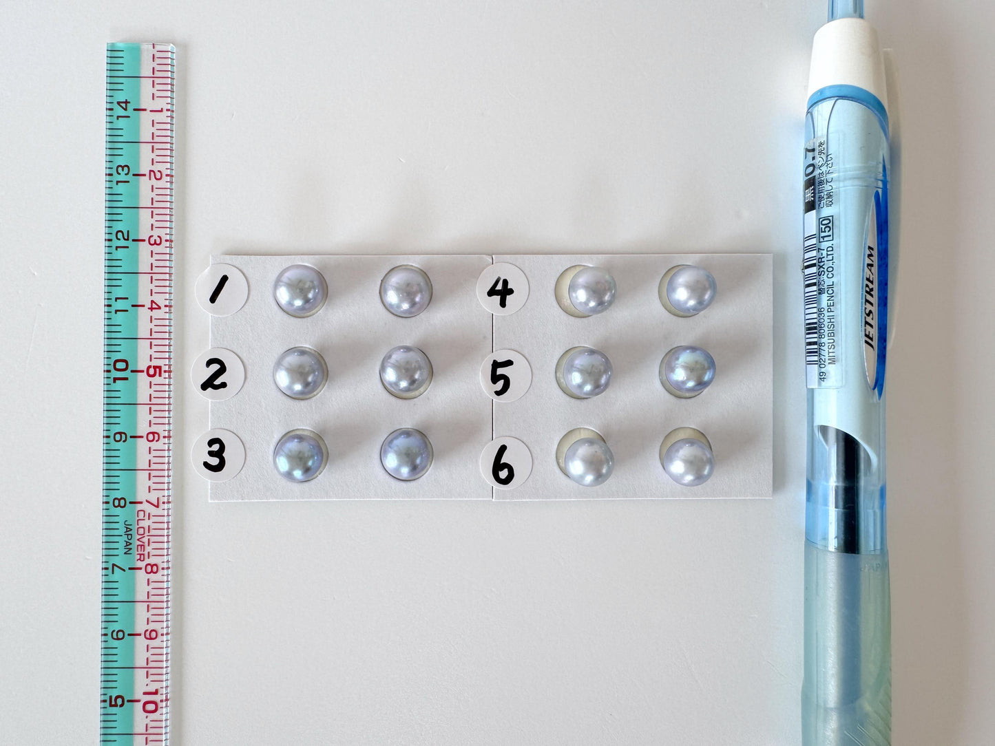 Japanese Blue/Silver (Treated) Akoya Pearl 7-7.5mm, Half-Drilled loose, Price per pair, Salt water pearl