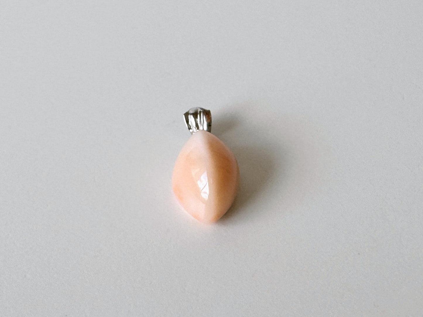 Coral Pendant Unique Shaped Natural Deep Sea Coral: Pink / Angel Skin Tones, German Silver  (Nickel Silver) Bail (15.7x9.4mm, Jewelry)