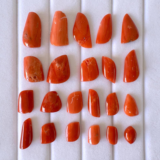 Natural red Mediterranean coral loose natural shape, For jewelry making, Natural color, Value Priced Pack for Defects