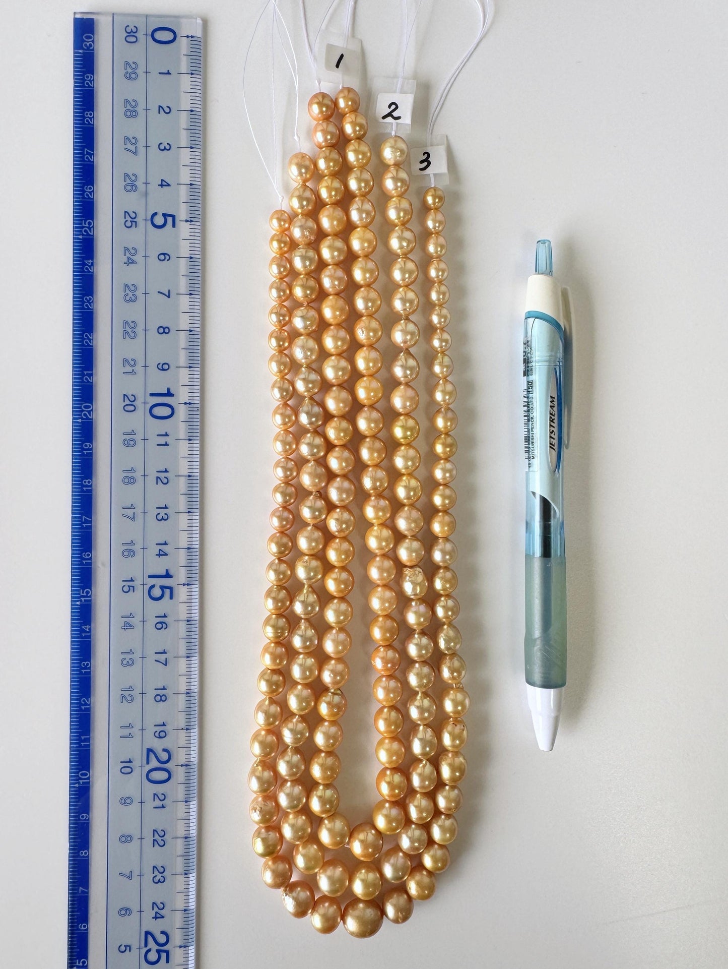 Japanese Akoya Golden Pearl Beads: Approx. 6-9mm Semi-Baroque, Color Treated | Full Strand 42cm, Saltwater Cultured Pearls