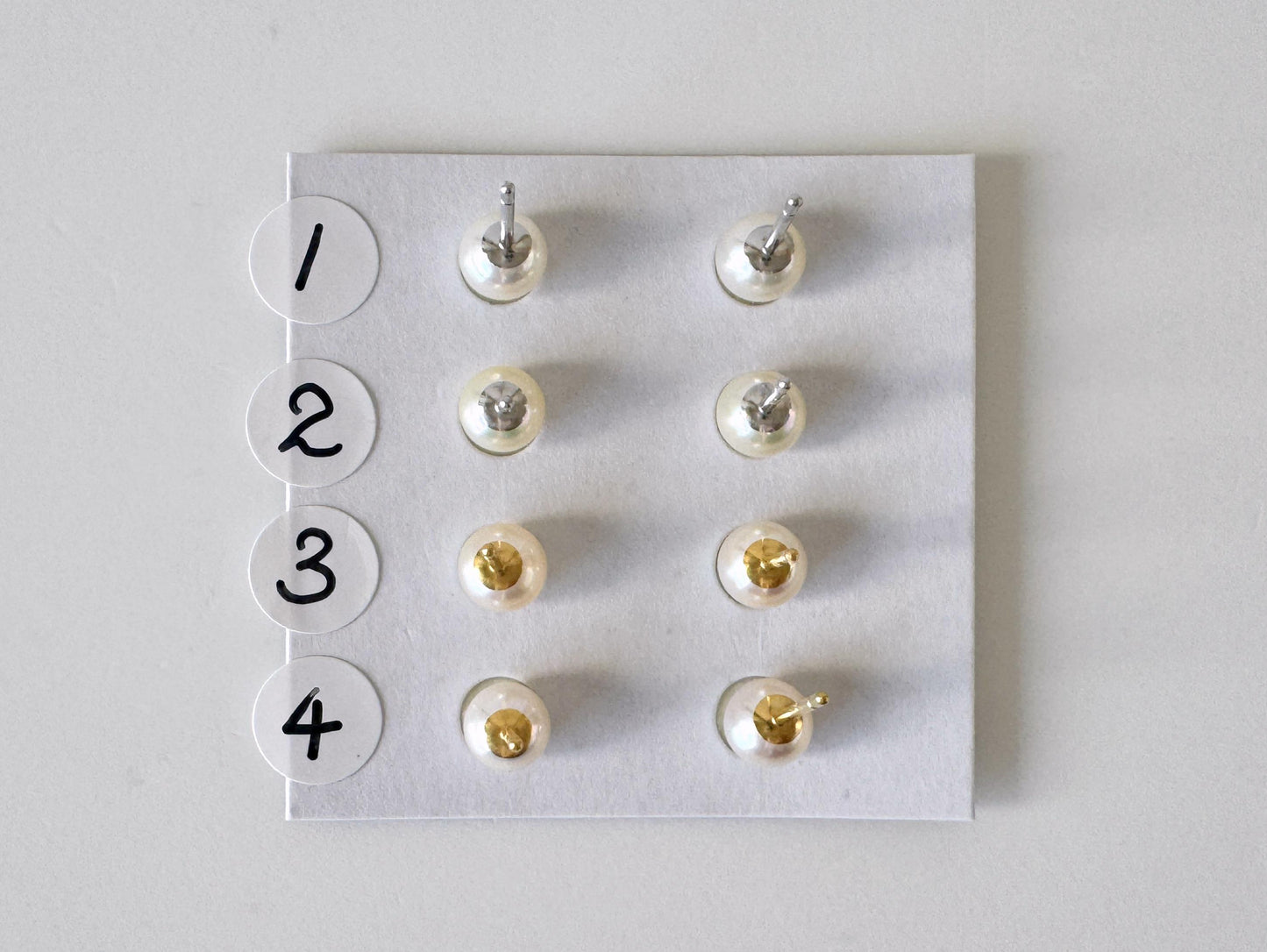 Akoya Pearl Stud Earrings: White/Off-White 5-5.5mm Pearls - Japanese Cultured, Silver 925, Saltwater Origin