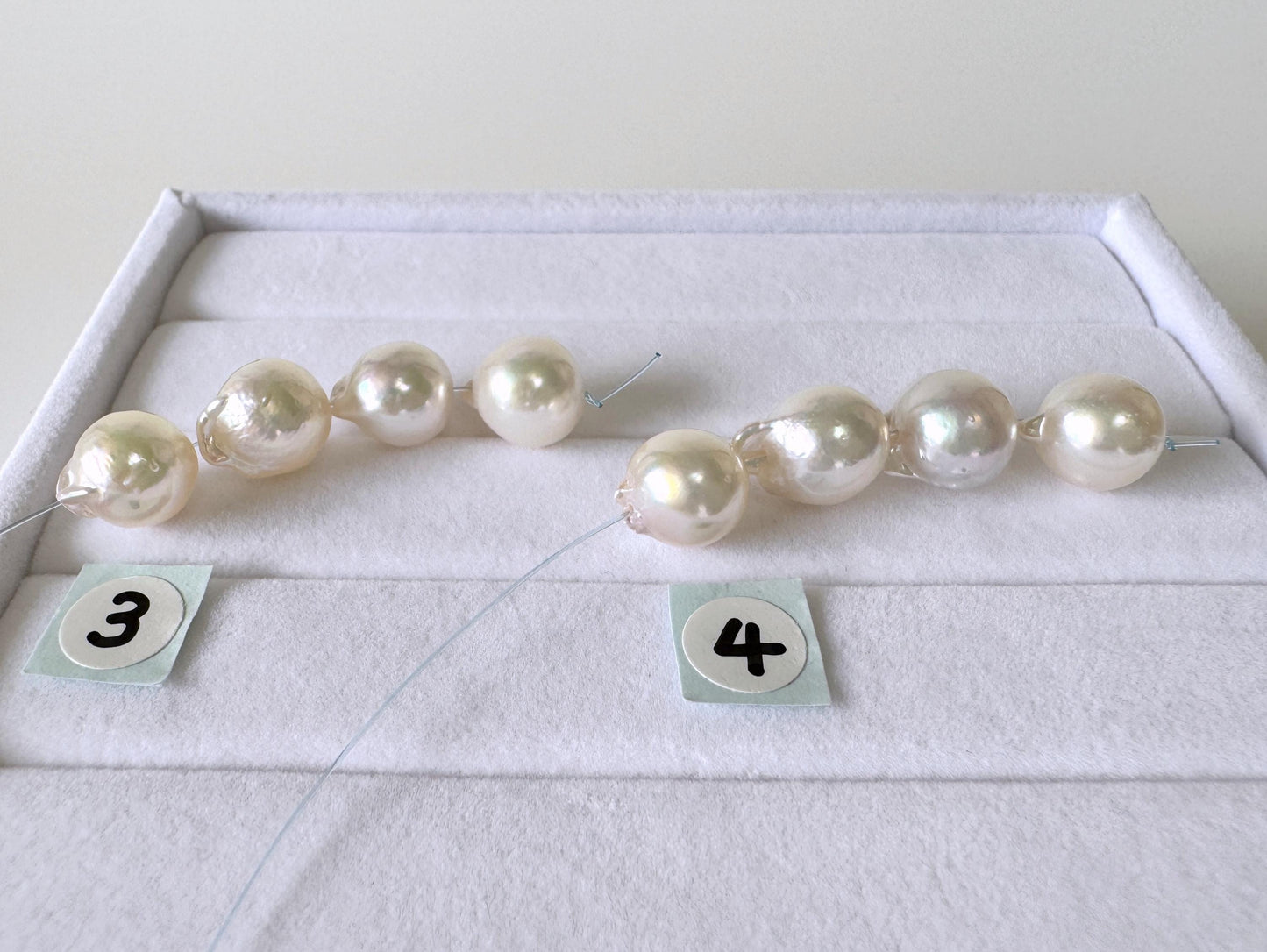 Akoya Pearl Beads - Japanese Cultured Baroque Pearls, 8.5-9mm Mini Strand of 4 Pieces - Saltwater Origin, Jewelry Making Supplies
