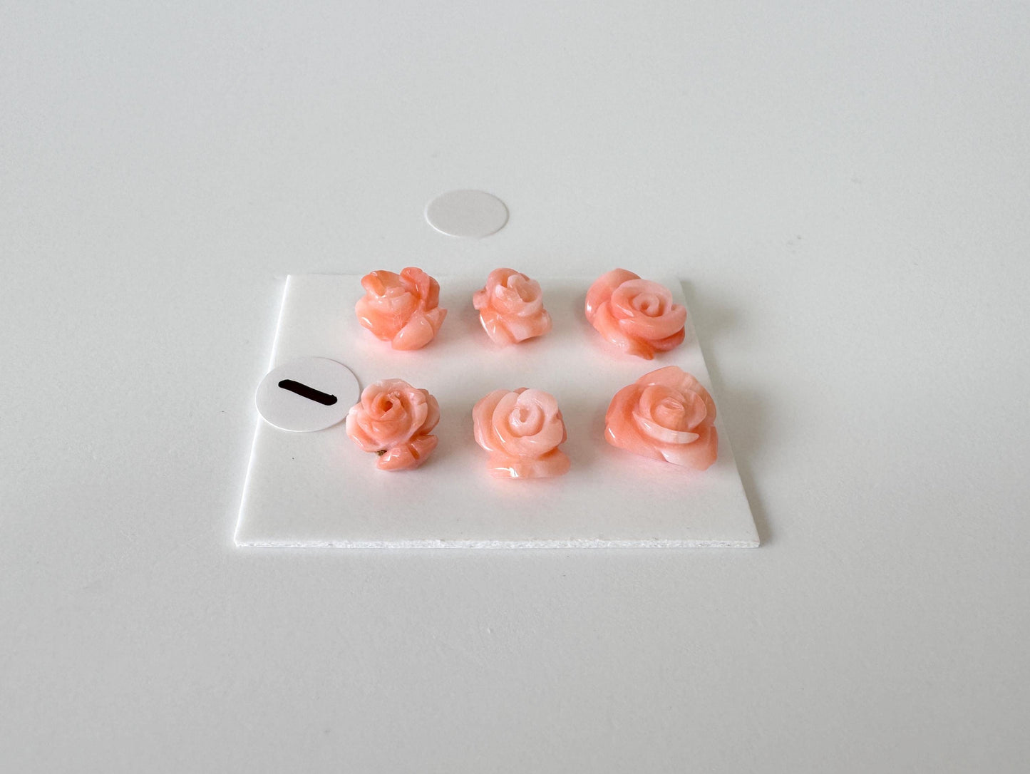 Pink Coral Rose Carvings Set: Deep Sea Jewelry Making (6pcs, 6.5-8.7mm), Value priced for reason