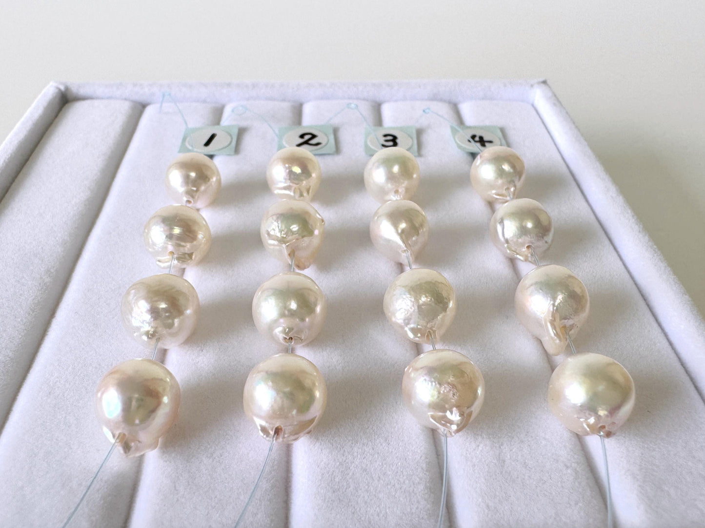 Akoya Pearl Beads - Japanese Cultured Baroque Pearls, 8.5-9mm Mini Strand of 4 Pieces - Saltwater Origin, Jewelry Making Supplies