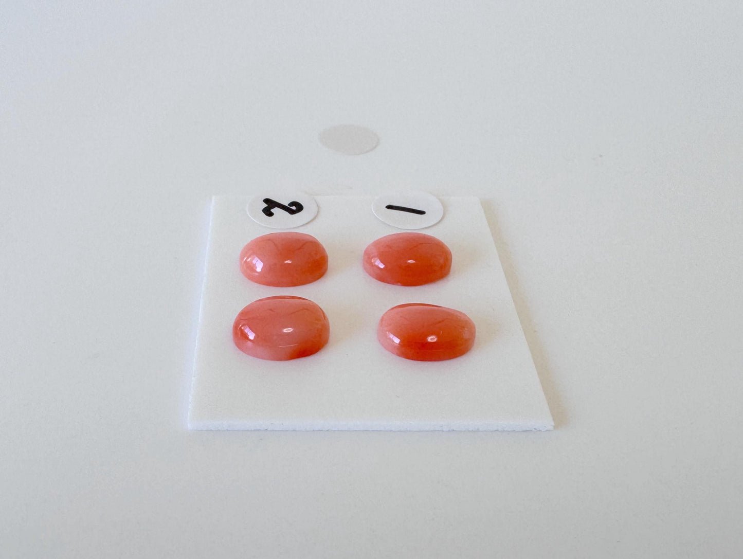 Deep Sea Coral Cabochons: Natural Orange/Pink Oval Gemstones, 9x7mm (Pair)