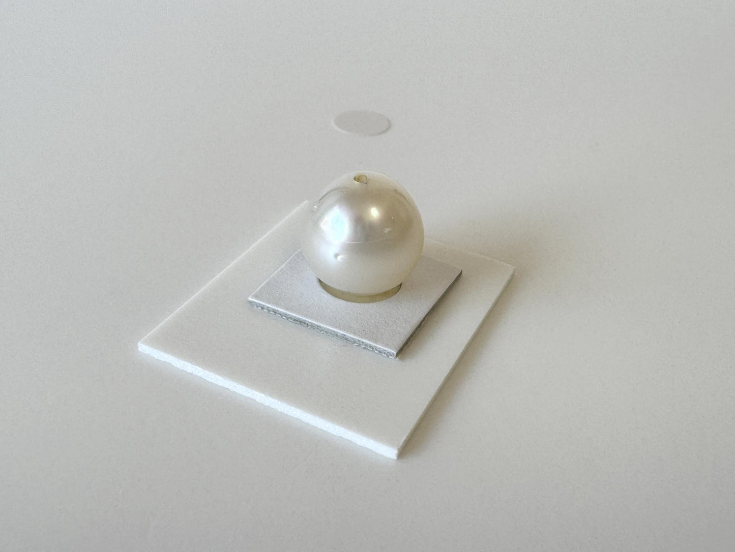 South sea pearl 11.8x10.6mm, Natural White Color, Half-Drilled Slightly pear shaped loose, unused vintage, Salt water pearl