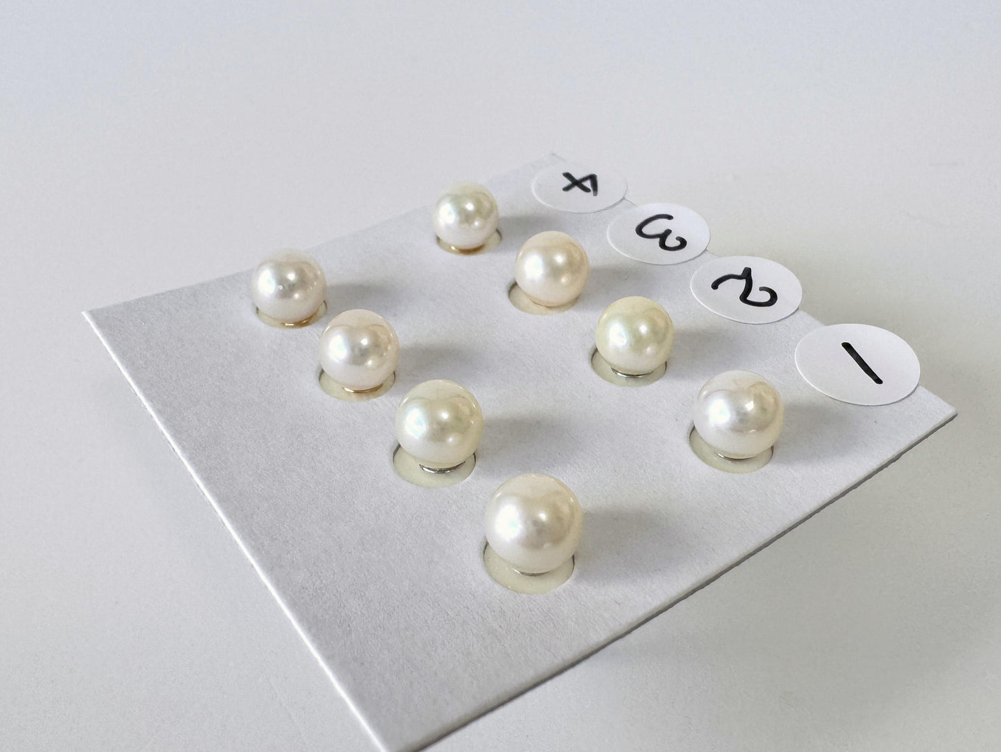 Akoya Pearl Stud Earrings: White/Off-White 5-5.5mm Pearls - Japanese Cultured, Silver 925, Saltwater Origin
