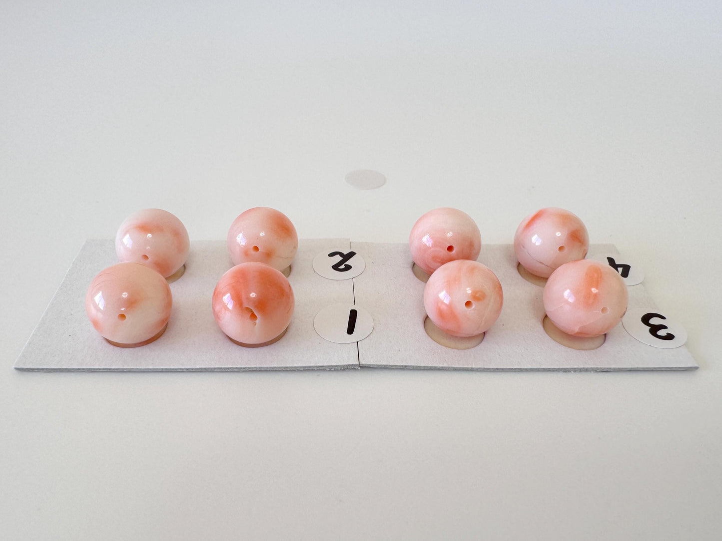 Natural Deep Sea Coral Beads: 10mm Round Full Hole Pair