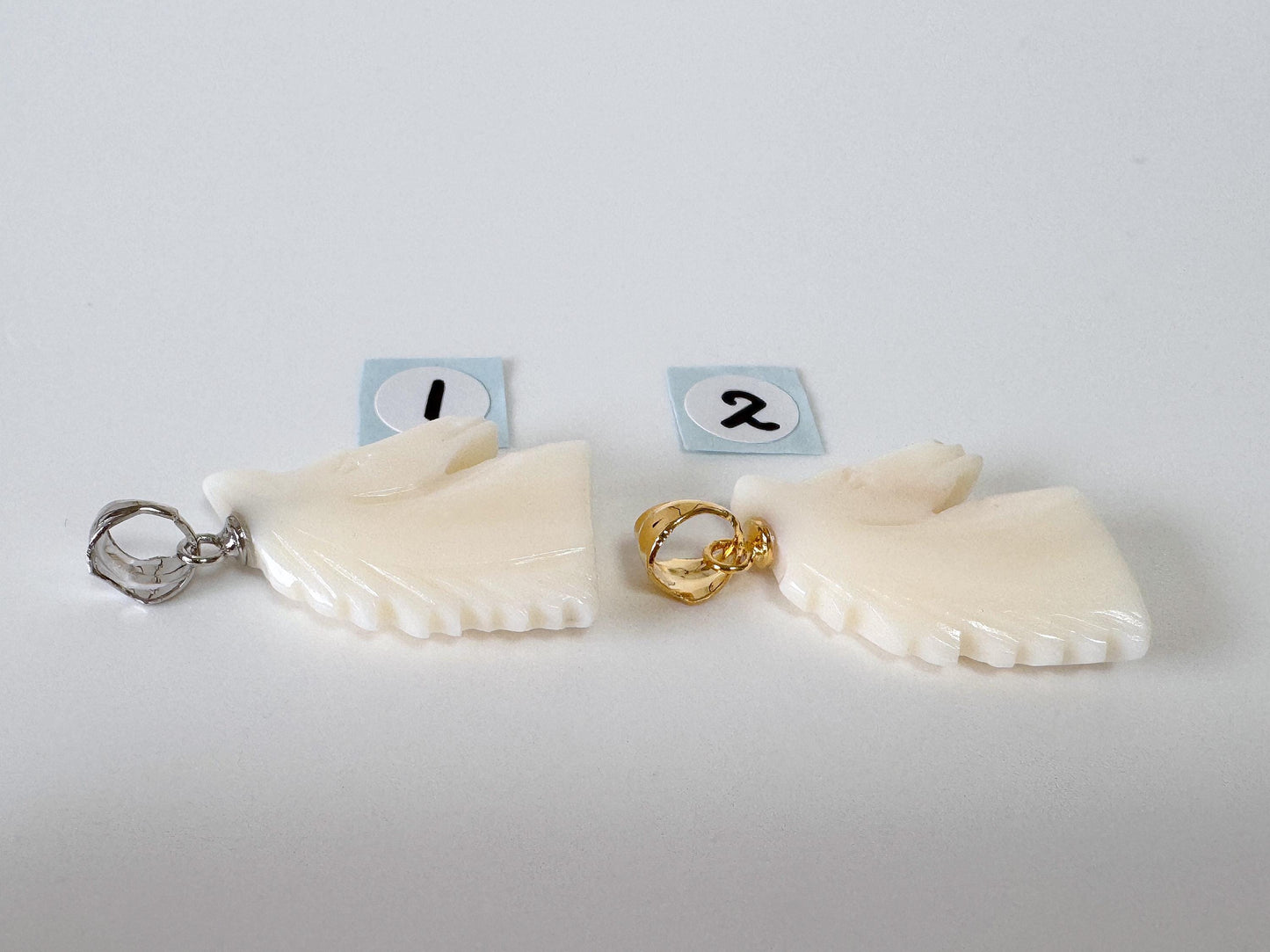 White Coral Horse Pendant: Double-Sided Carving - Natural Coral Jewelry, Silver Bail, Handcrafted Accessory