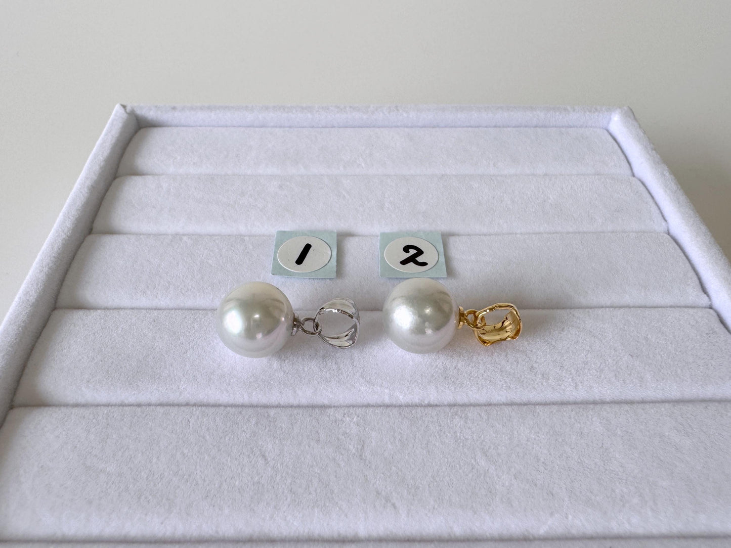 Japanese Natural Light Blue Color Akoya Pearl Pendant, 9.5mm, Silver 925 Bail, Genuine Akoya Pearl, Salt water cultured pearl