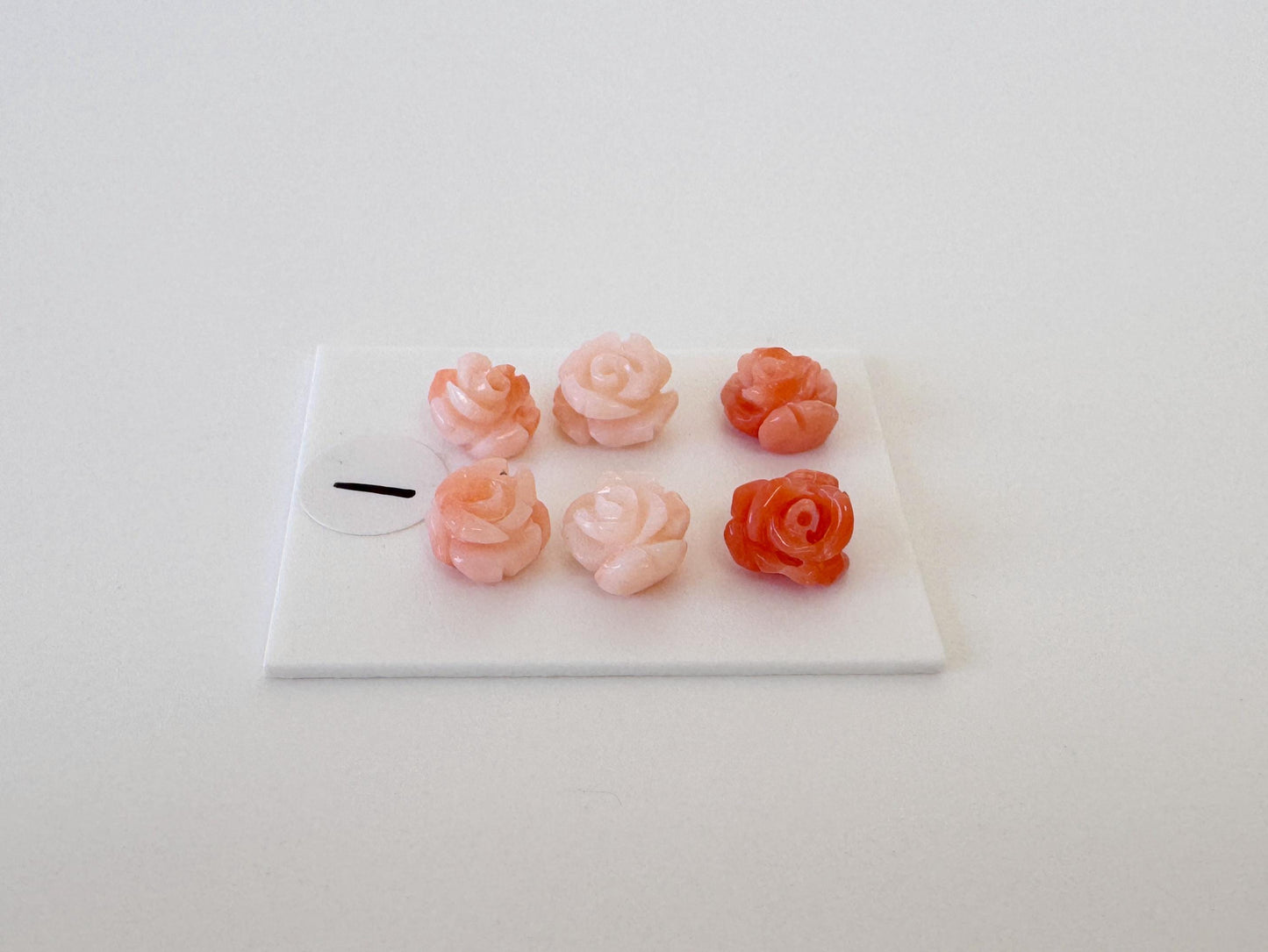 Deep Sea Coral Rose Carvings Natural Pink, Handcrafted Jewelry Beads (6pcs, 6-7mm, Genuine Coral)