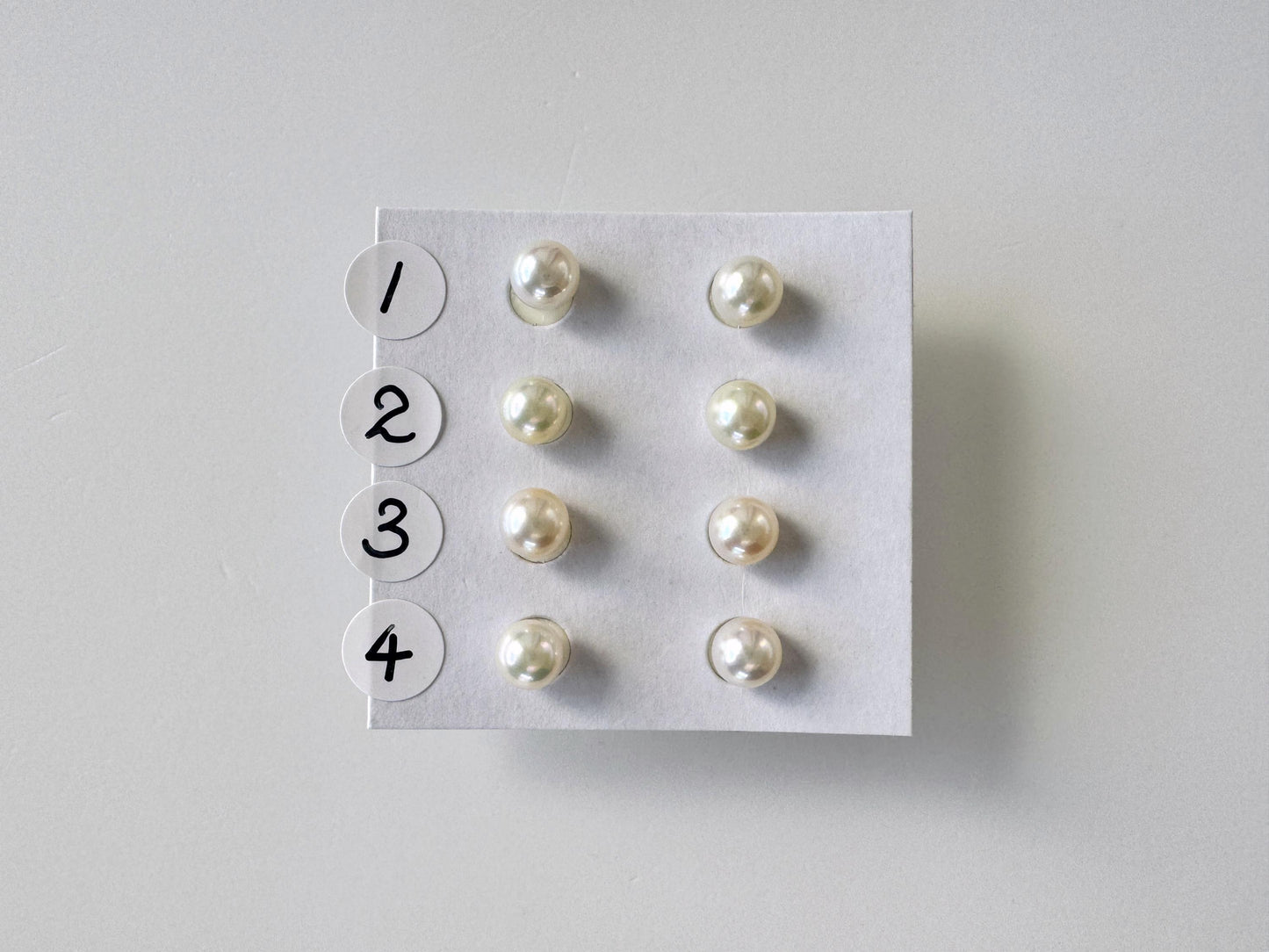 Akoya Pearl Stud Earrings: White/Off-White 5-5.5mm Pearls - Japanese Cultured, Silver 925, Saltwater Origin