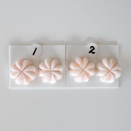 Deep Sea Coral Clover | Light Pink Natural Coral Gemstone Four Leaf Clover For Earrings