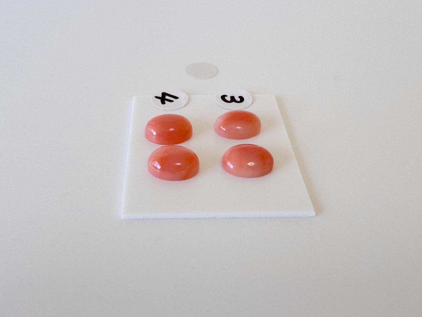 Deep Sea Coral Cabochons: Natural Orange/Pink Oval Gemstones, 9x7mm (Pair)