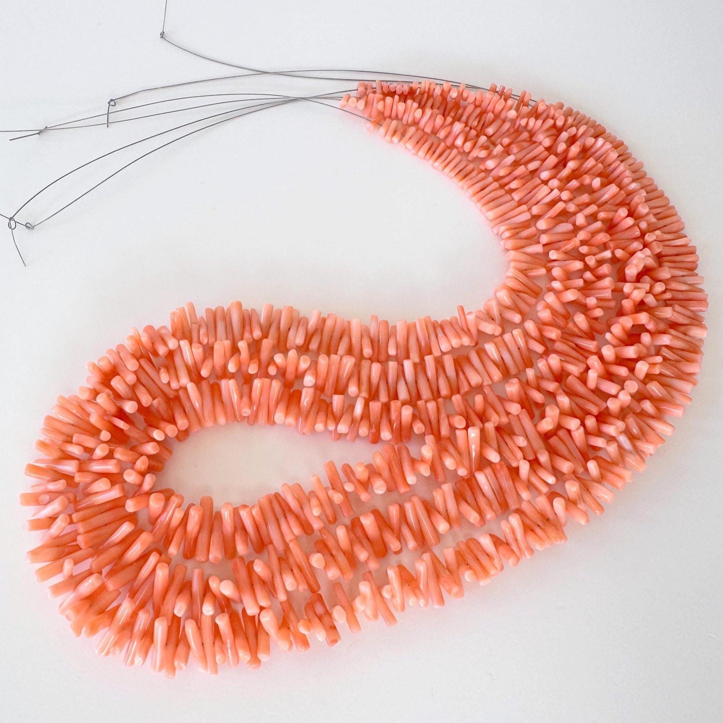 Natural Coral Strands | Small Coral Branches 50cm – Authentic Pink Orange Deep Sea Coral Beads, Per Strand