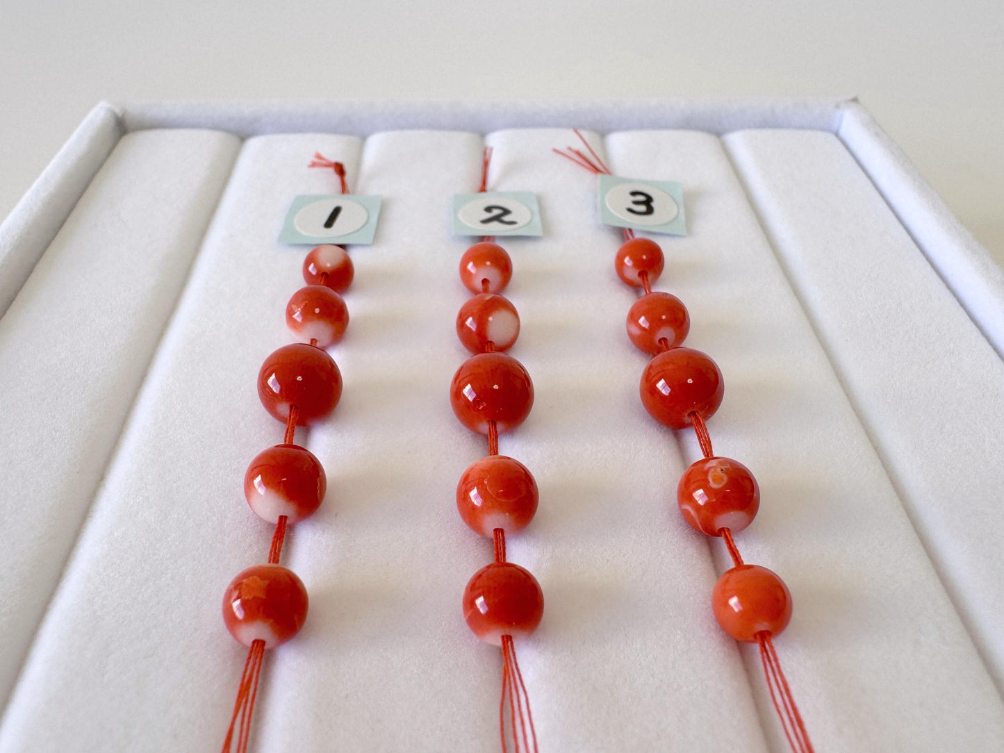 Momo Coral Beads, Orange White (Set of 5, 5-6.7mm)