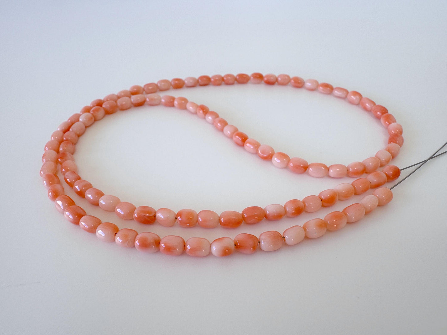 Natural Coral Strand – Deep Sea Coral Pink Orange Rice Shape Beads 3x5mm, 51cm Jewelry Supplies
