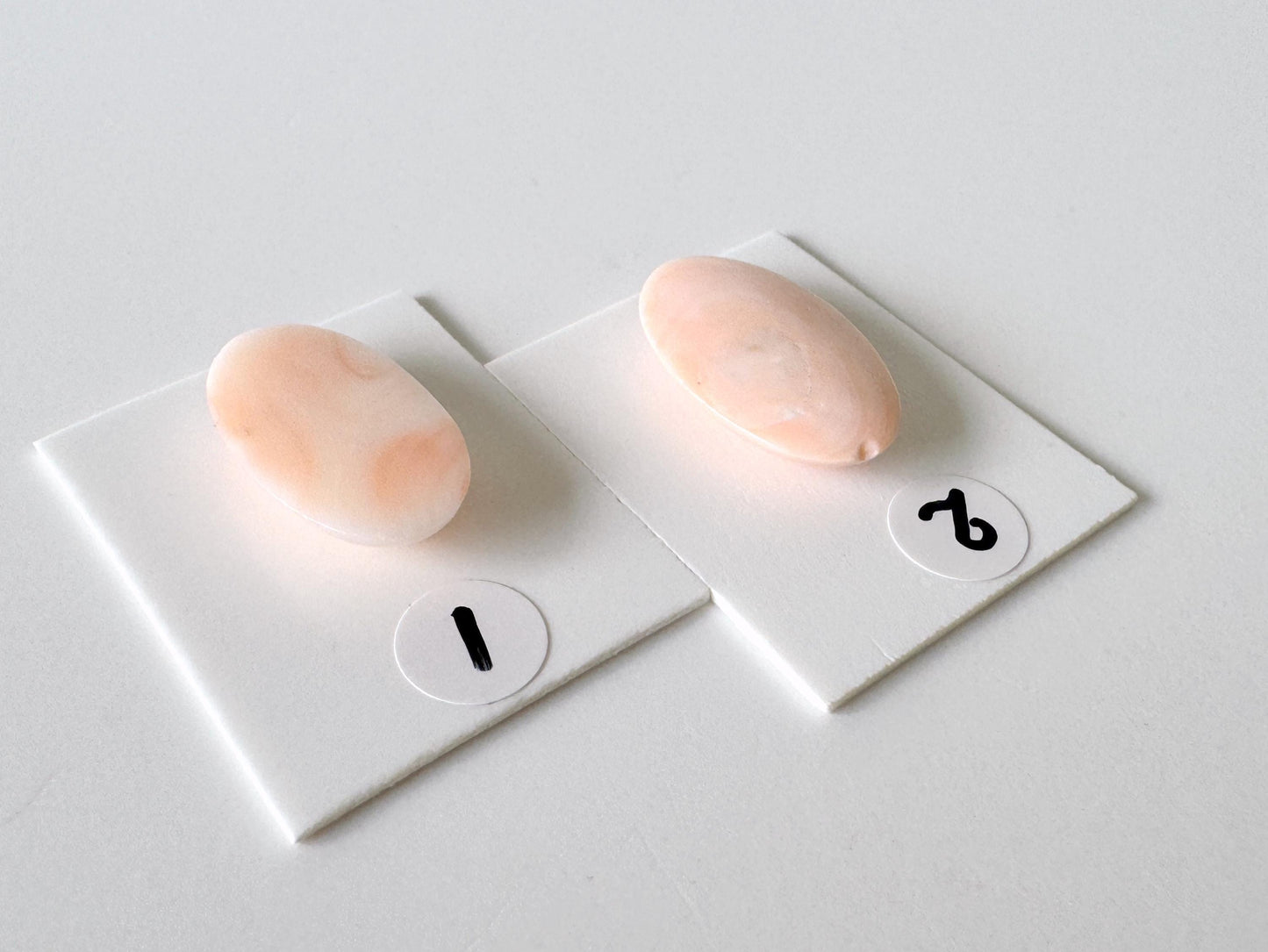 Deep Sea Coral Oval Cabochon: Pink White Natural Gemstone, Genuine Coral, Jewelry Supplies | 19.5x11.3mm, 20.3x12.1mm, Japan Made