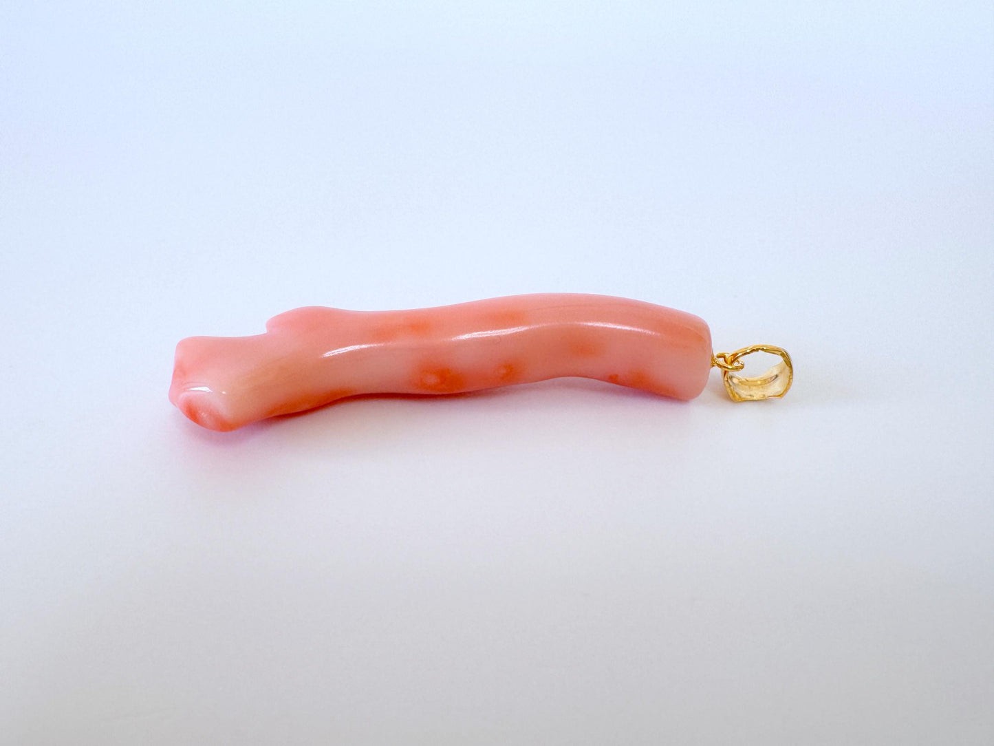 Coral Branch Pendant: Natural Pink Deep Sea Coral, Gold-Plated Silver Bail | 46mm, Jewelry, Unique Organic Design