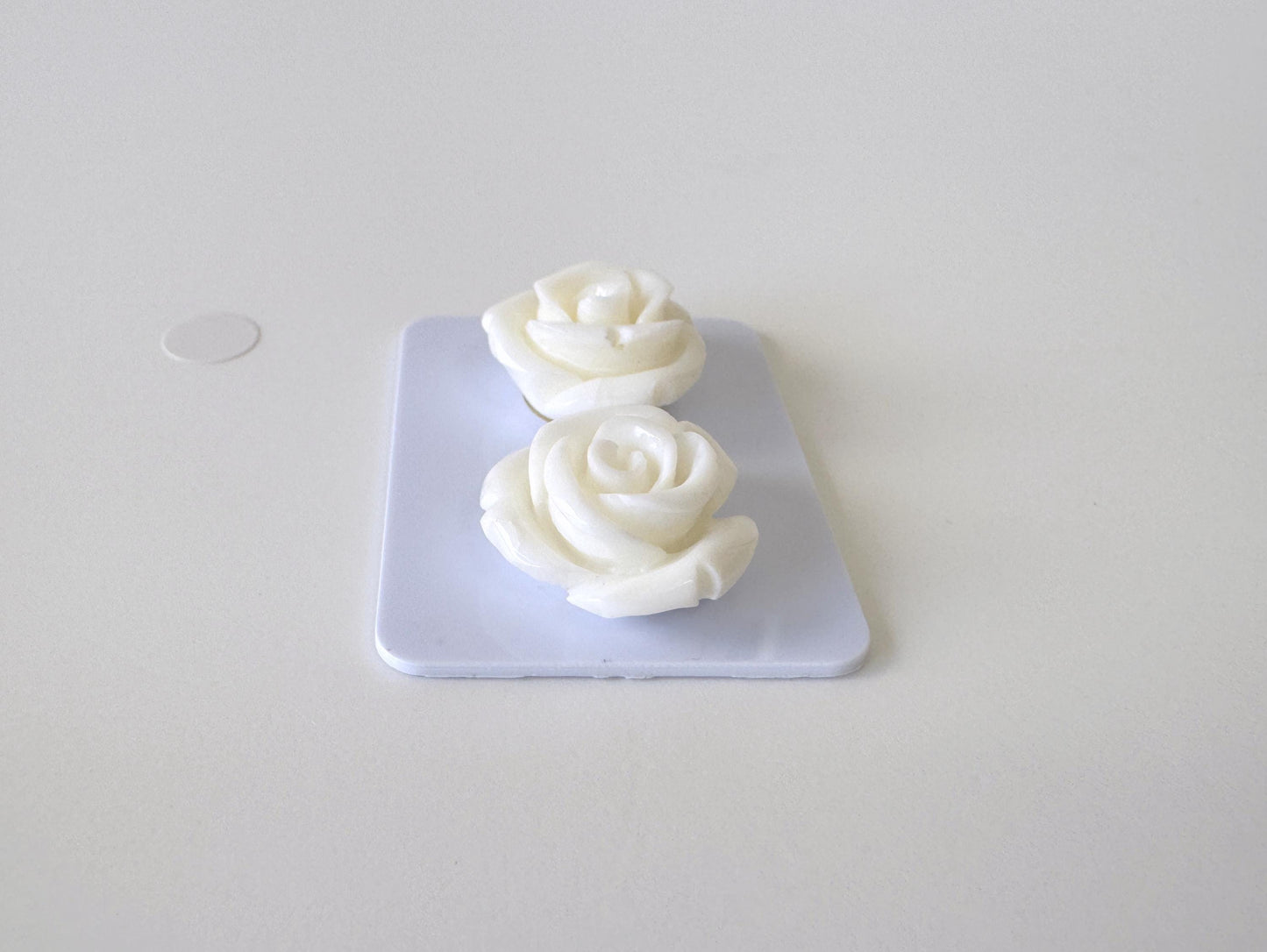 Natural White Coral Rose Loose Pair, 17mm, White Color Rose, Natural Color Coral Rose, Price per Pair, Genuine Precious Coral