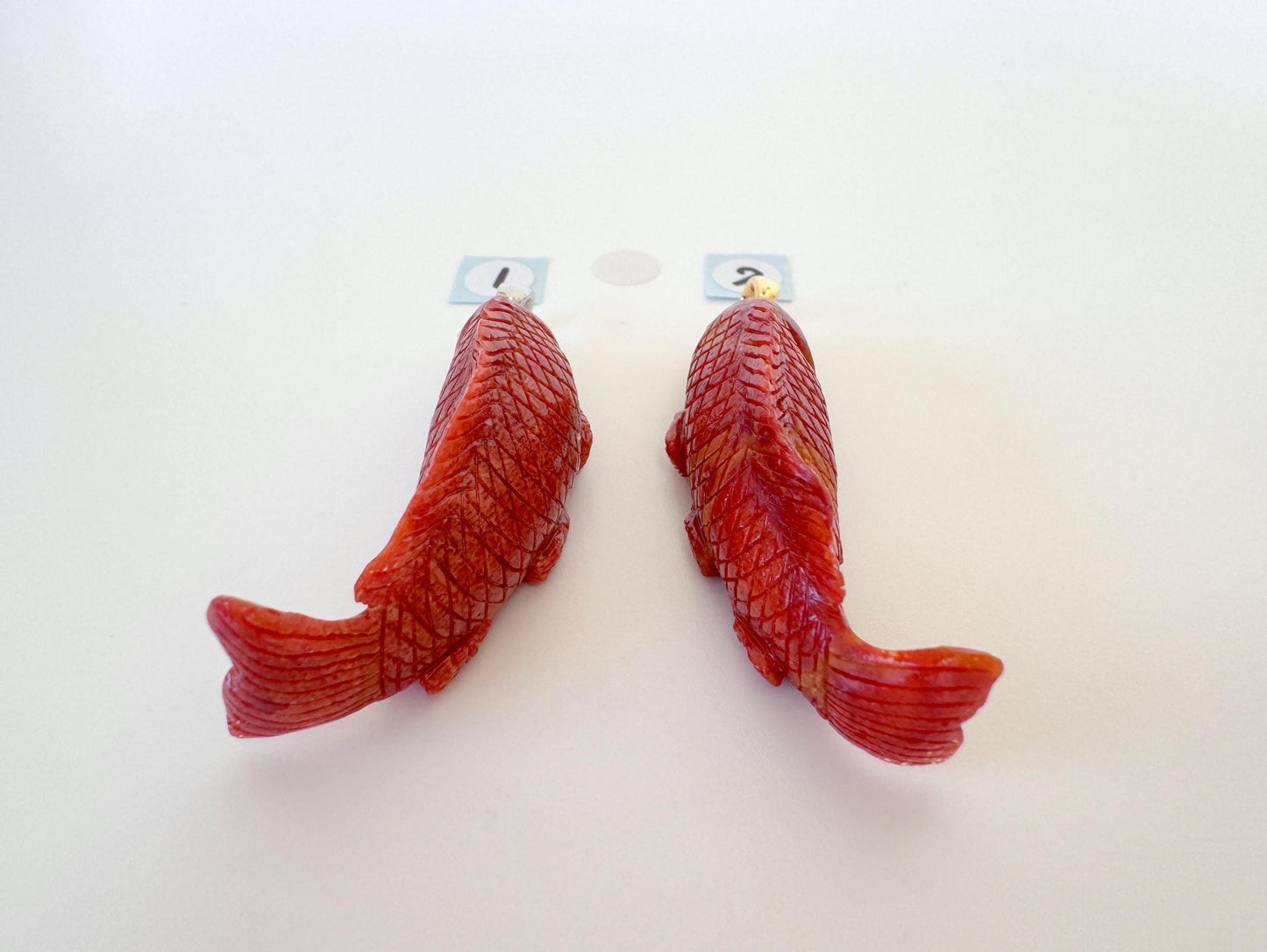 Sponge Coral Carp Pendant: 45-47mm Brass Bail