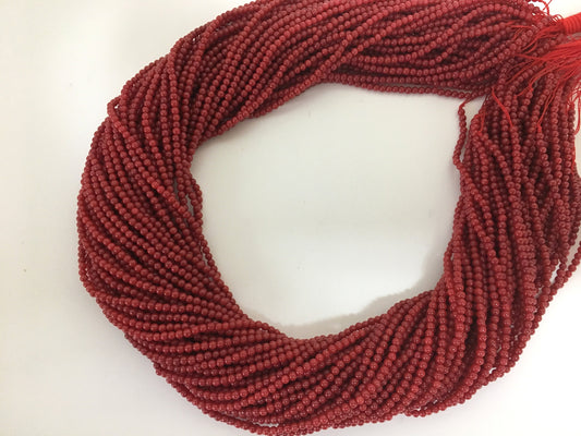 Red bamboo coral 2-2.5mm strands, 15.7inches, 40cm For jewelrymaking, Fine quality, price per strand  (colored)