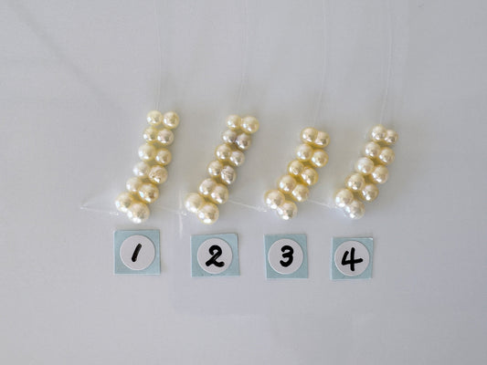 Japanese Yellow Color Akoya Twin pearl, Peanut shape Beads, Mini Strand of 5-6 Pieces, Genuine Cultured Akoya Pearl, Salt water pearl