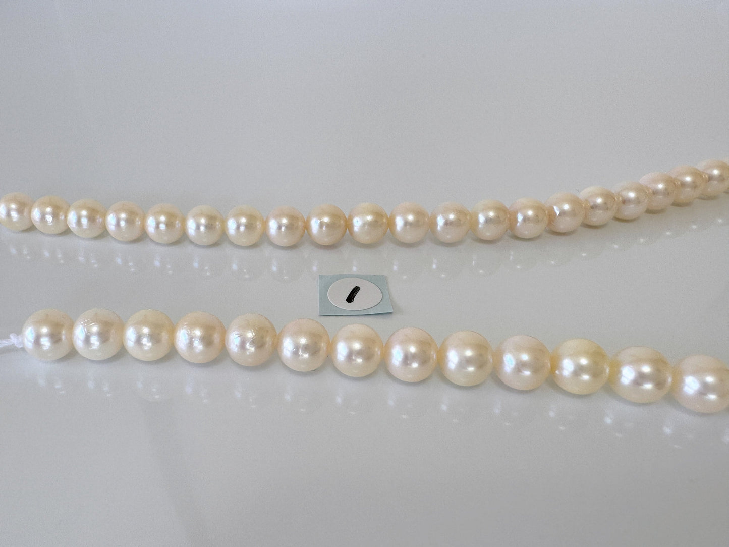 6.5-7mm Japanese Cream White/Off-white  Akoya Pearl Beads, Genuine Akoya Pearl, Full Strand, 40cm , 15.7", Cultured Salt water pearl