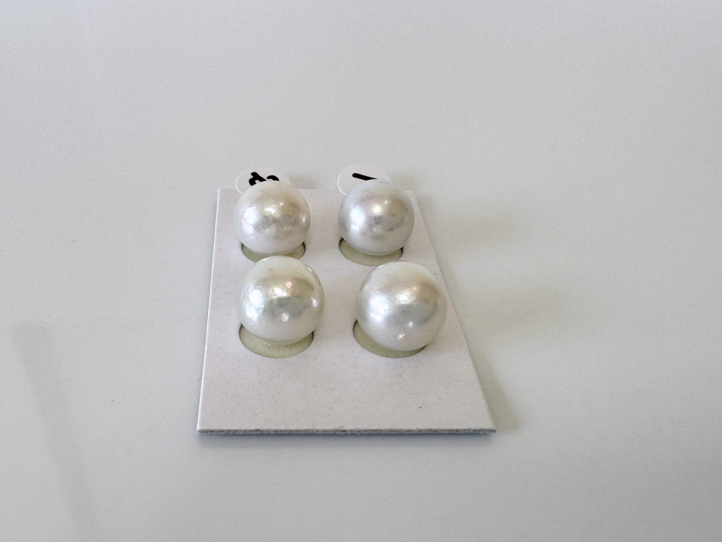 Japanese Akoya pearl 9.5mm, Light Blue Color, Half-Drilled Round loose, Natural Color, Price per Pair, Salt water pearl