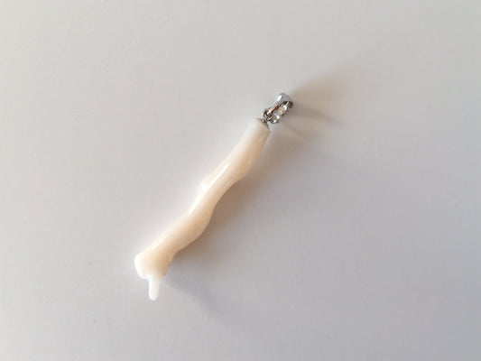 Natural  White Coral Branch Pendant, Natural color, Silver bail