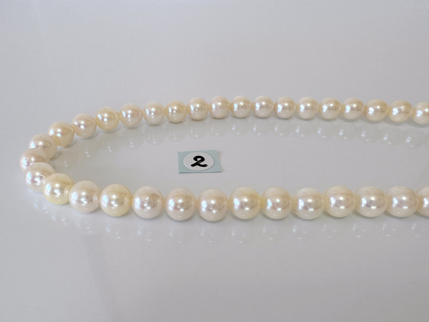 6.5-7mm Japanese Cream White/Off-white  Akoya Pearl Beads, Genuine Akoya Pearl, Full Strand, 40cm , 15.7", Cultured Salt water pearl