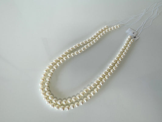 7-7.5mm Japanese Akoya Pearl Beads, Natural White color pearl, Genuine Natural Akoya Pearl, Full Strand, 40cm , 15.7", Salt water pearl