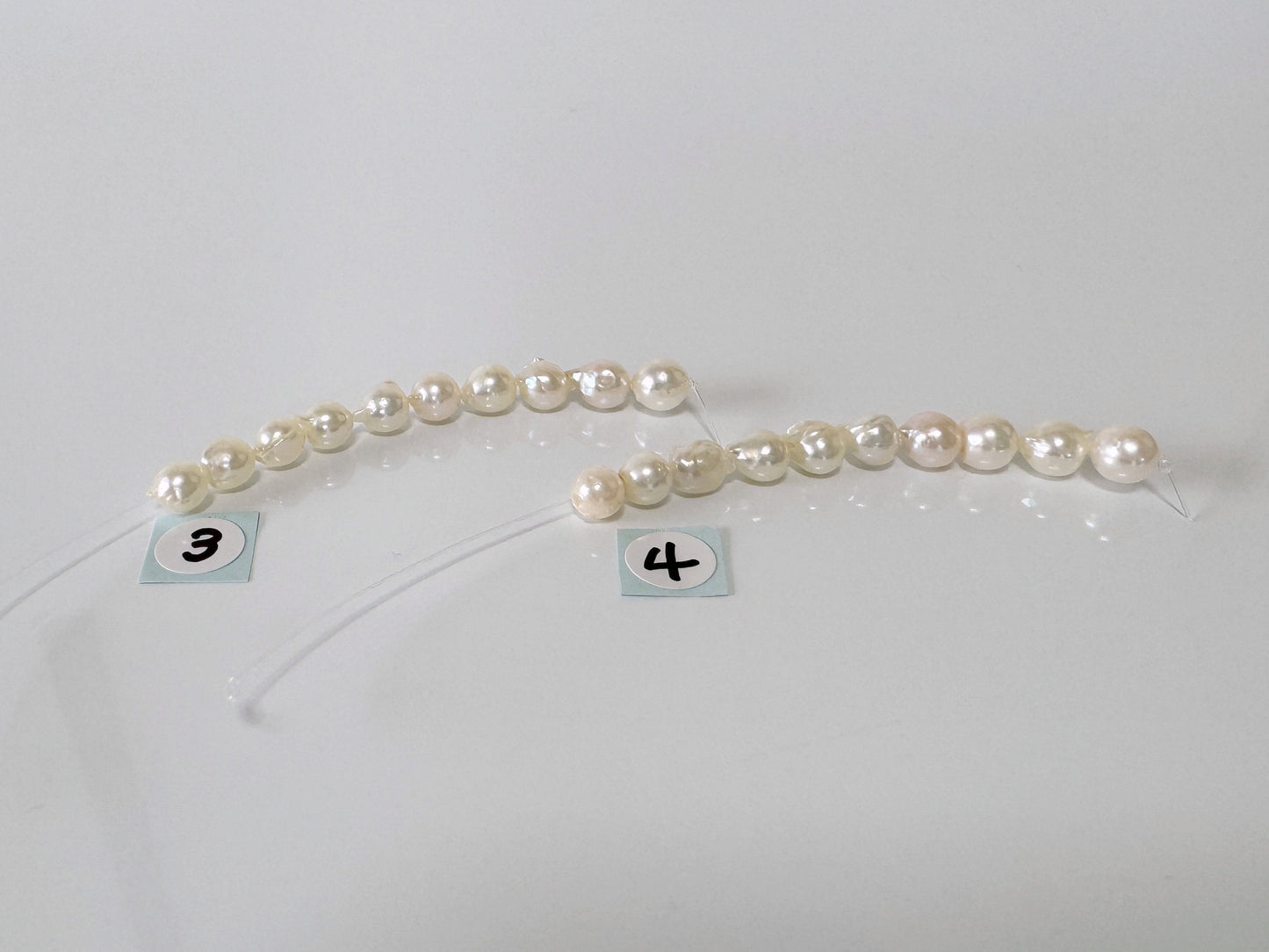 10 Pieces Short Strand of Japanese White Akoya Pearl Beads, 5-5.6mm Semi-baroque, Genuine Akoya Pearl, Cultured in Sea Water