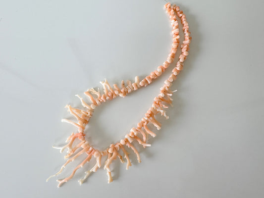 Natural deep sea coral small branch strands, 41cm, 16.1in, Angel skin color, Pink coral branch strands for jewelry making