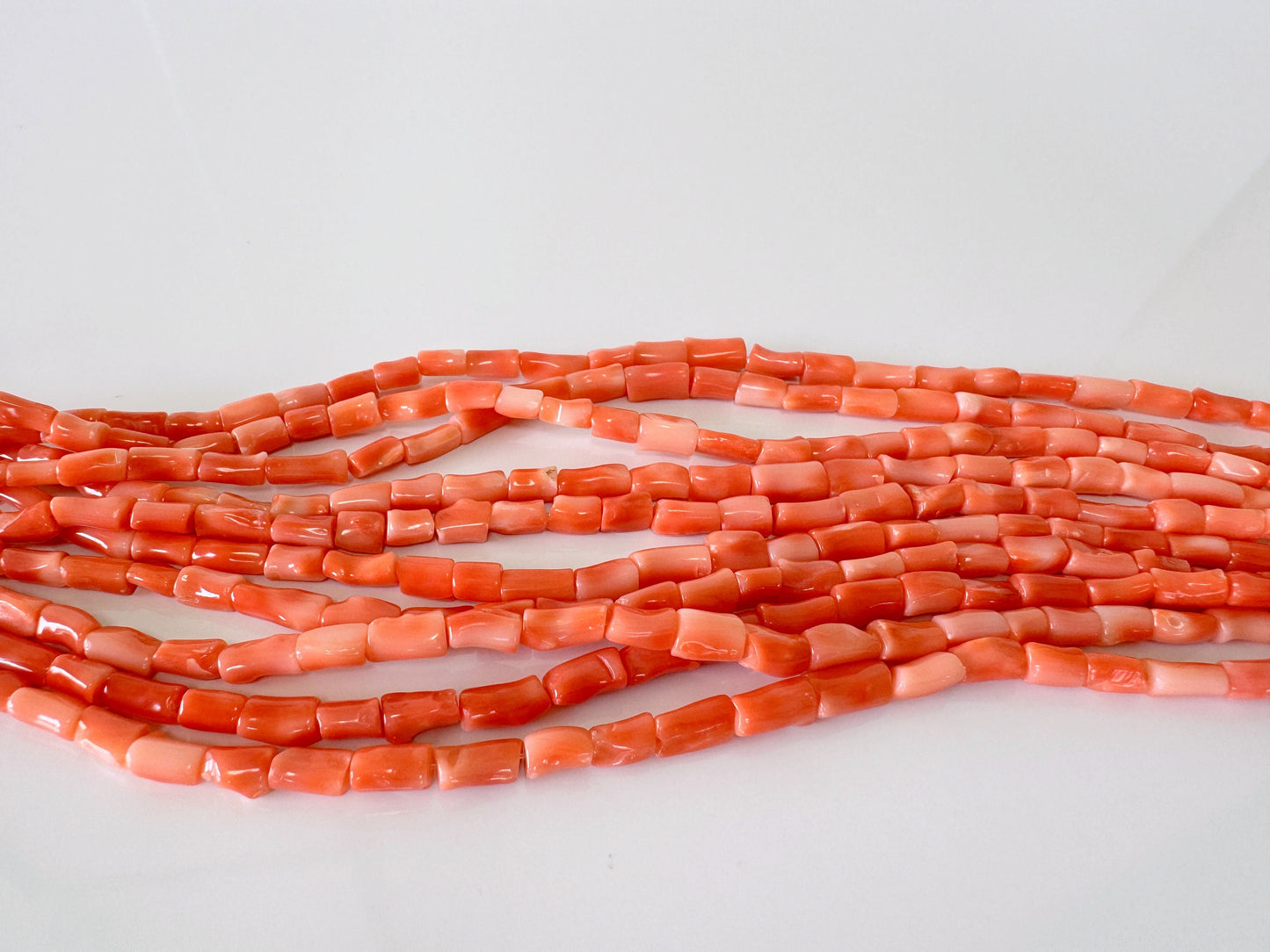 Natural Deep Sea Coral tube shape strands ,15.7",40cm, Orange/pink coral tube (cylinder) shape strands for jewelry making, Price per strand