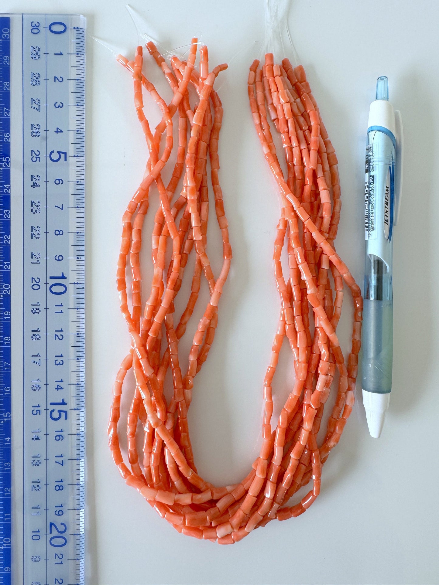 Natural Deep Sea Coral tube shape strands ,15.7",40cm, Orange/pink coral tube (cylinder) shape strands for jewelry making, Price per strand