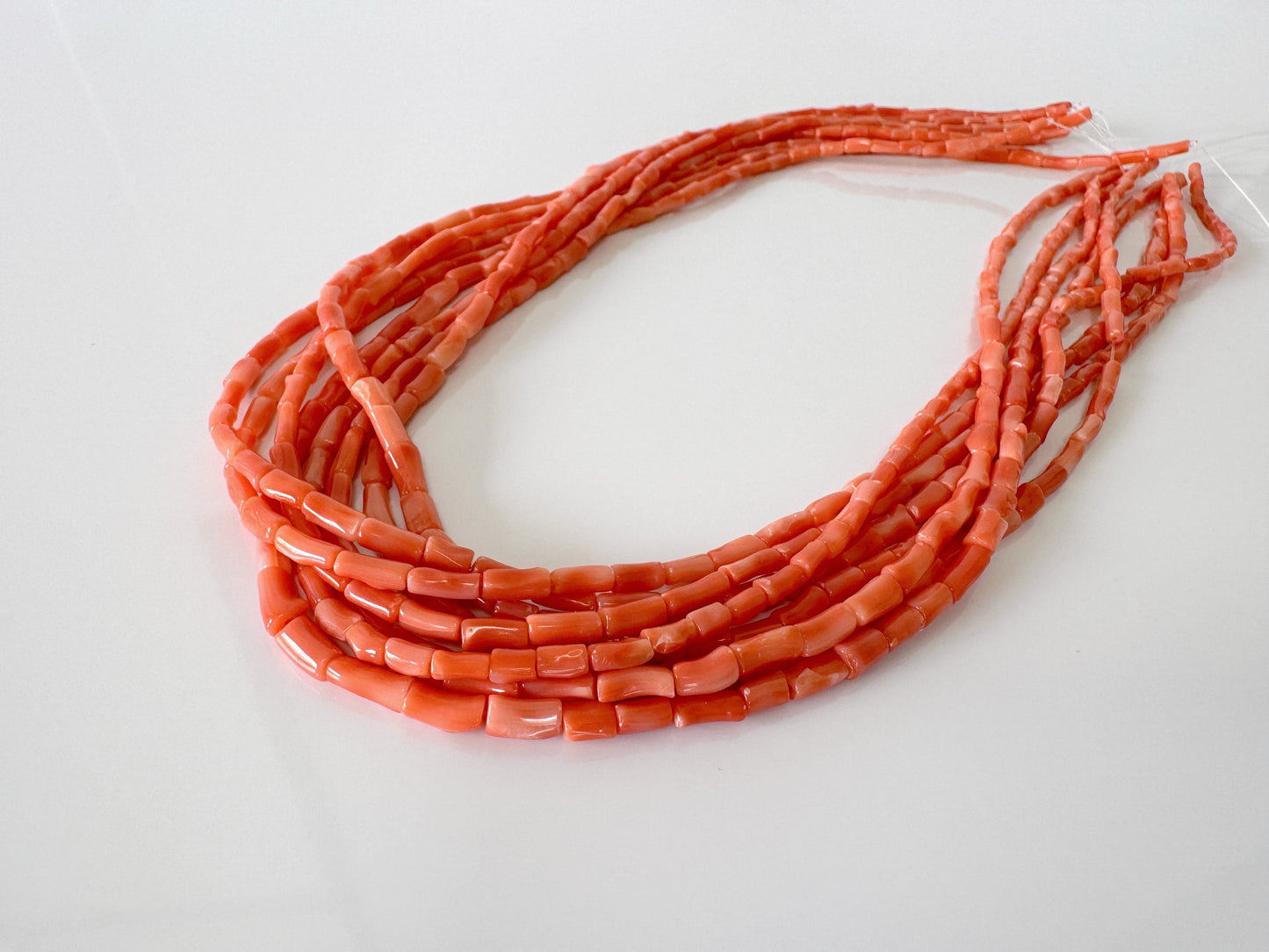 Natural Deep Sea Coral tube shape strands ,15.7",40cm, Orange/pink coral tube (cylinder) shape strands for jewelry making, Price per strand