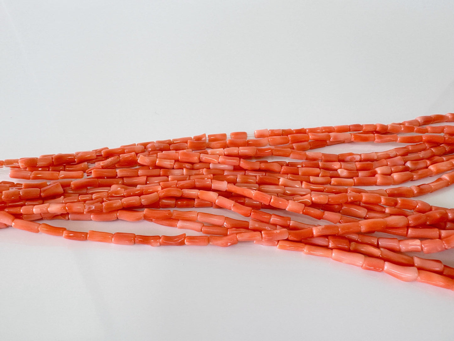 Natural Deep Sea Coral tube shape strands ,15.7",40cm, Orange/pink coral tube (cylinder) shape strands for jewelry making, Price per strand