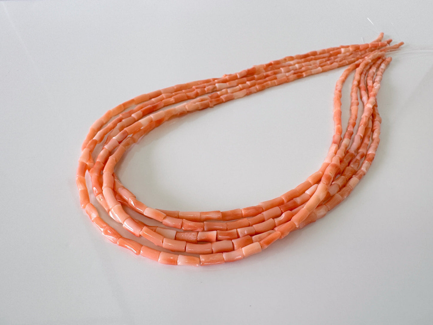 Natural Deep Sea Coral tube shape strands ,15.7",40cm, Pink/orange coral tube (cylinder) shape strands for jewelry making, Price per strand