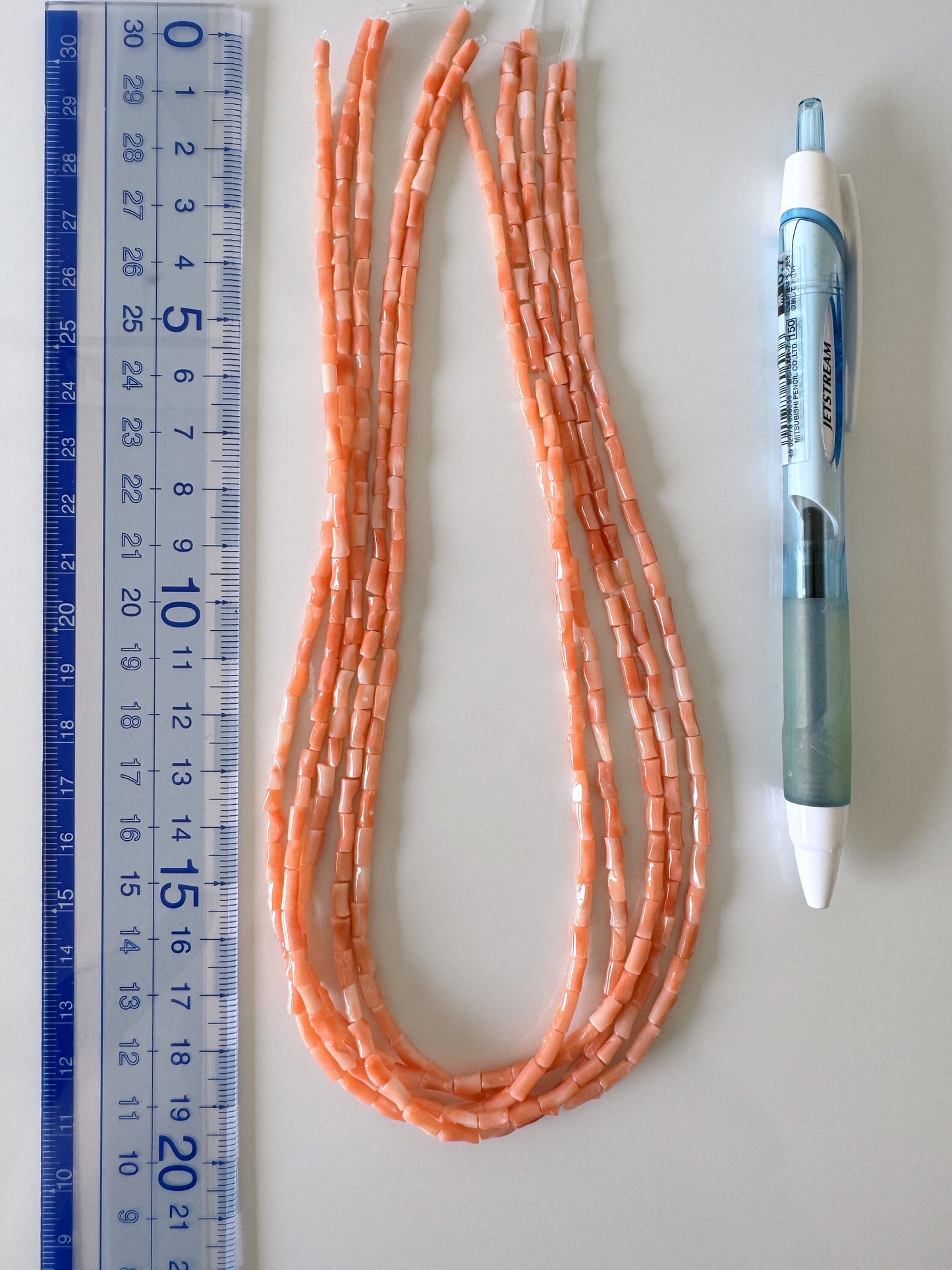 Natural Deep Sea Coral tube shape strands ,15.7",40cm, Pink/orange coral tube (cylinder) shape strands for jewelry making, Price per strand