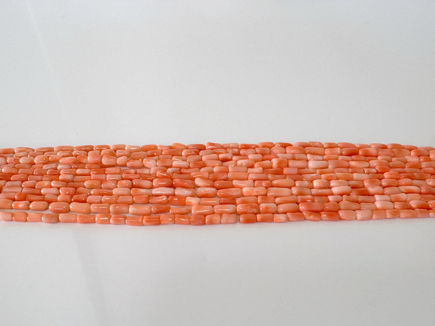 Natural Deep Sea Coral rice (tube) shape strands ,15.7",40cm, Pink/orange coral rice shape strands for jewelry making, Price per strand