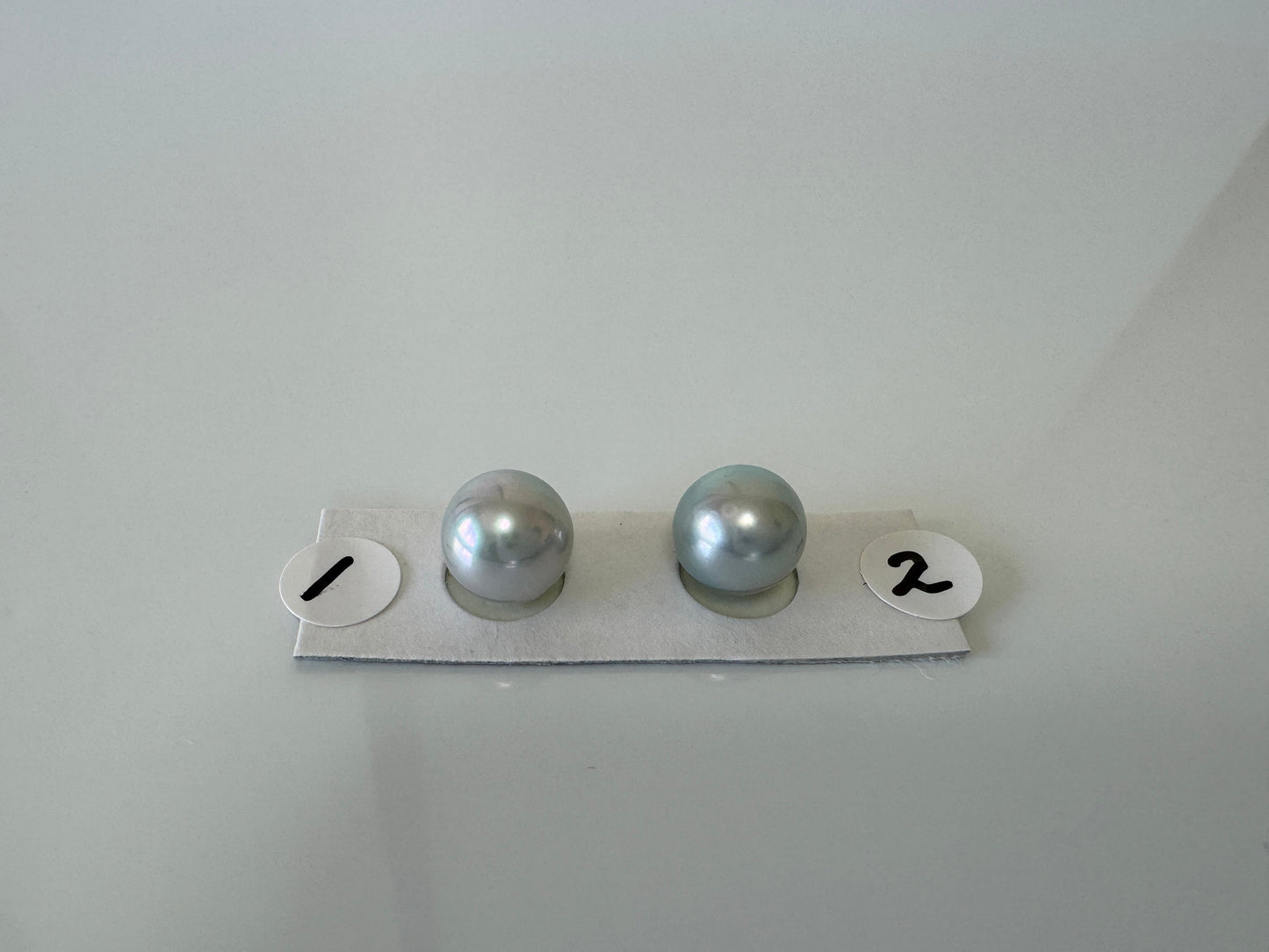 Natural Japanese Akoya pearl 8.5-9mm, Natural Blue/Silver Color, Half-Drilled Round loose, Price per Piece, Salt water pearl