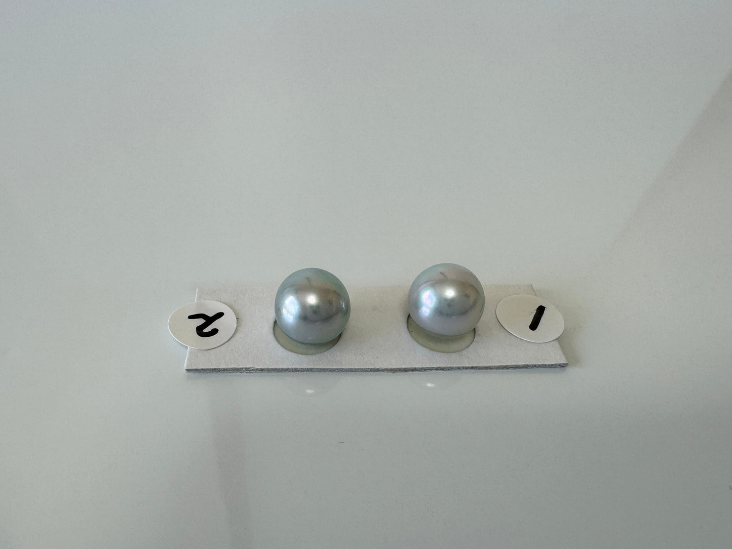 Natural Japanese Akoya pearl 8.5-9mm, Natural Blue/Silver Color, Half-Drilled Round loose, Price per Piece, Salt water pearl