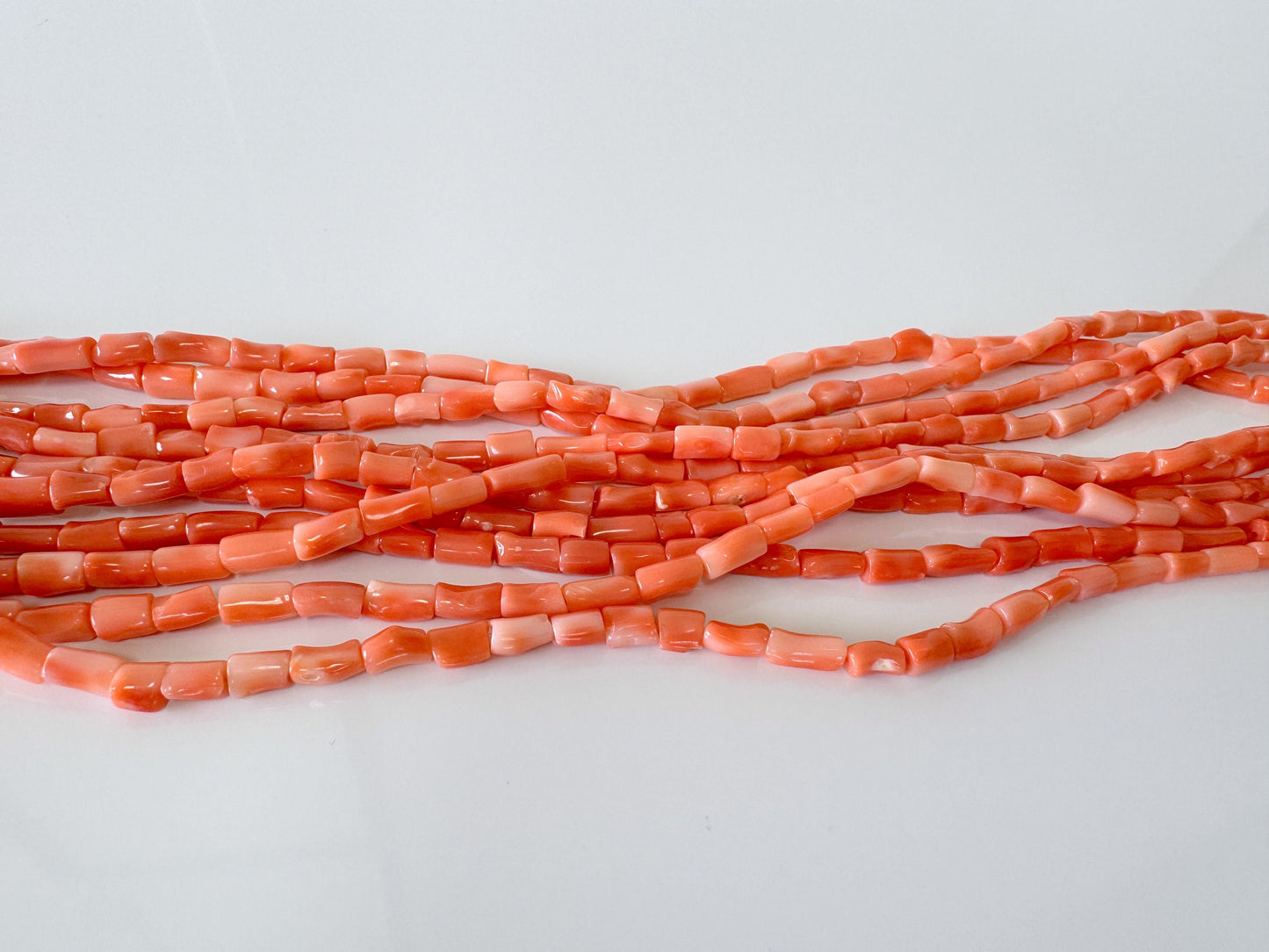 Natural Deep Sea Coral tube shape strands ,15.7",40cm, Orange/pink coral tube (cylinder) shape strands for jewelry making, Price per strand