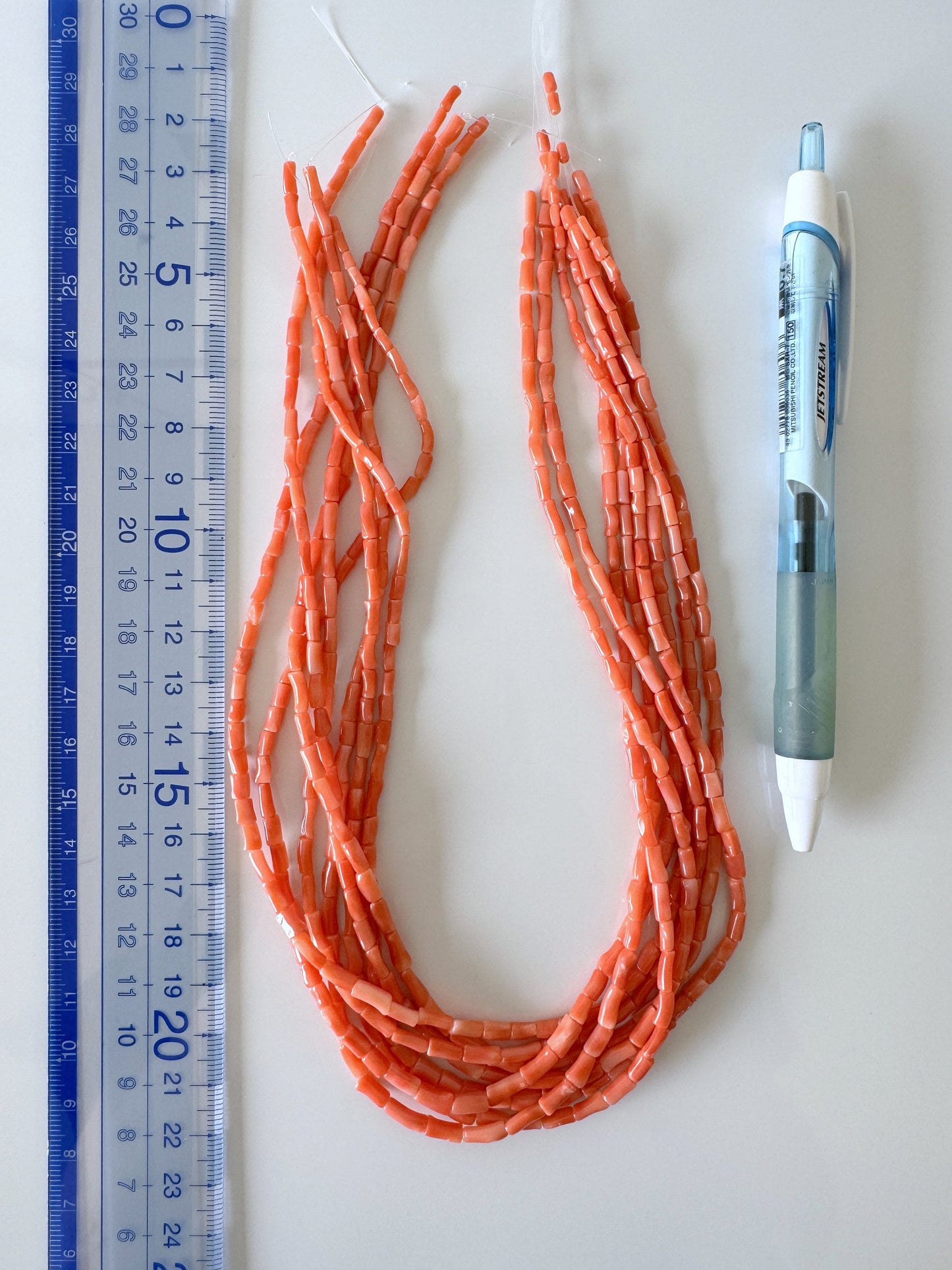 Natural Deep Sea Coral tube shape strands ,15.7",40cm, Orange/pink coral tube (cylinder) shape strands for jewelry making, Price per strand