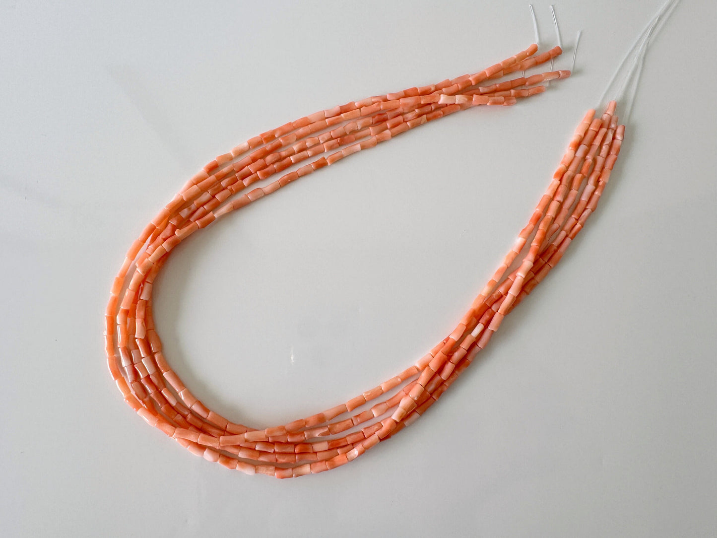 Natural Deep Sea Coral tube shape strands ,15.7",40cm, Pink/orange coral tube (cylinder) shape strands for jewelry making, Price per strand