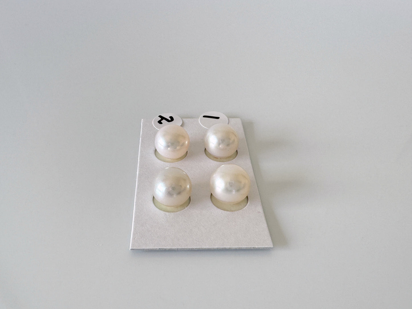 Japanese White Akoya Cultured Pearl 8.4-9mm, Genuine Akoya Pearl, Half-Drilled Round loose, Price per Pair, Salt water pearl