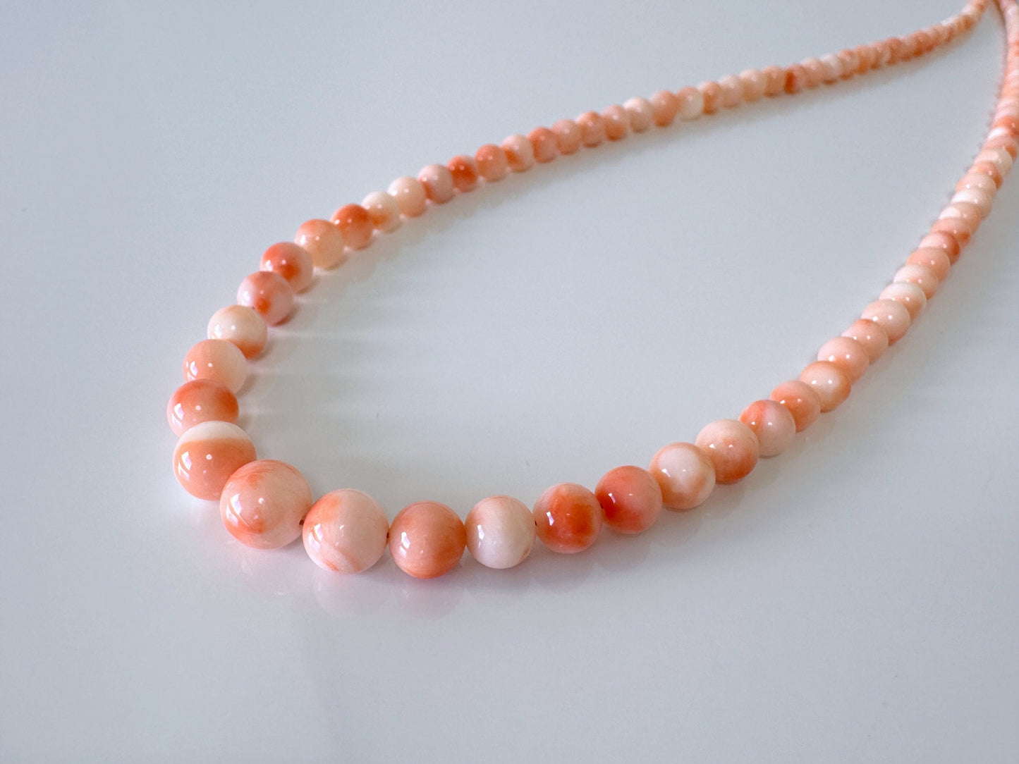 Natural Deep Sea Coral 3-7.4mm  Round Beads Strand, Genuine Natural Pink / Orange Color Coral, 42.5cm, 16.7"