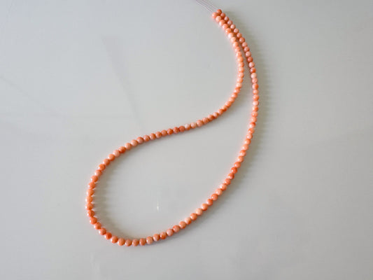 Natural Deep Sea Coral 4-4.5mm  Round Beads Strand, Genuine Natural Pink / Orange Color Coral, 43cm, 16.9", For Jewelry Making