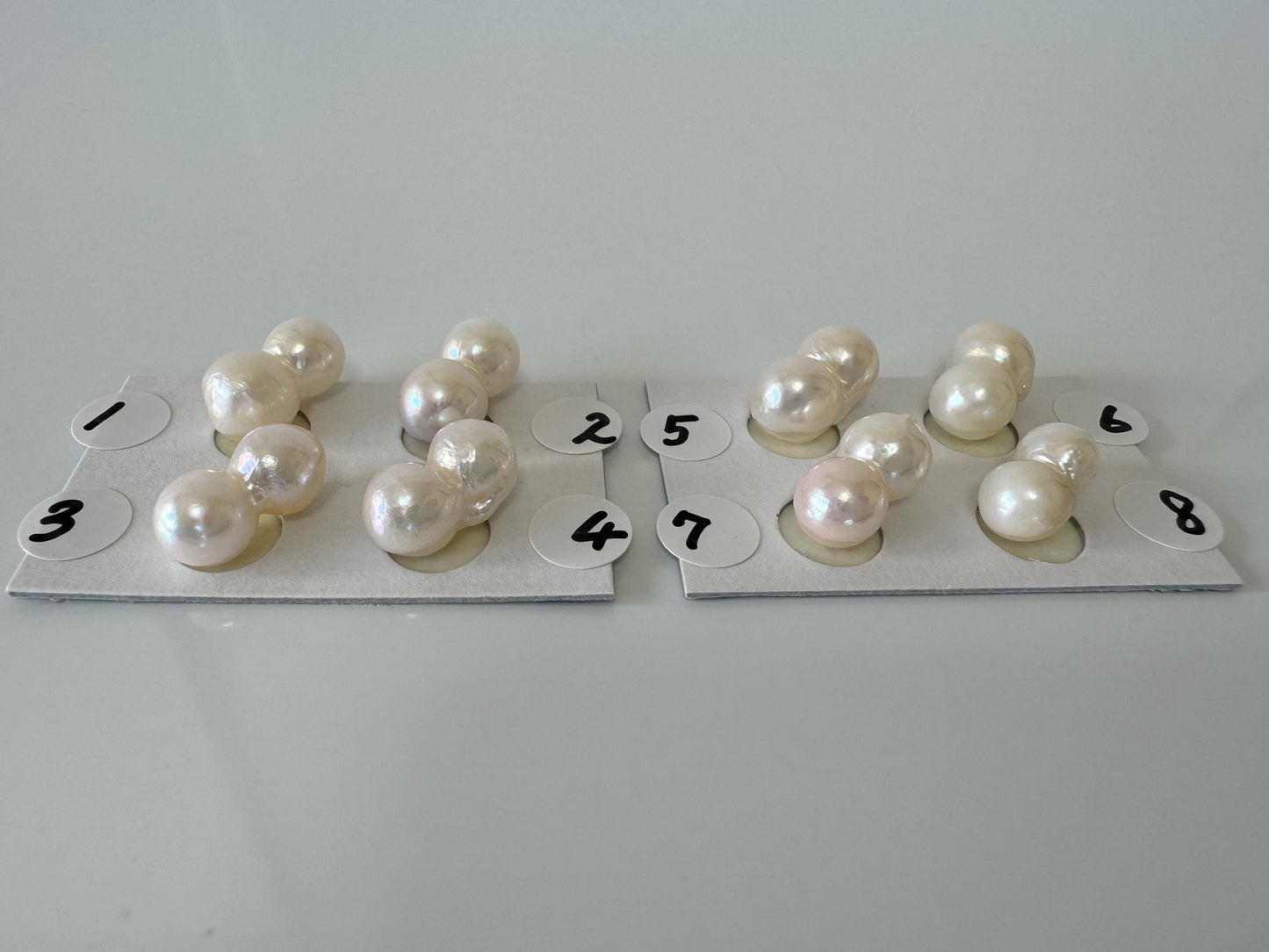 a group of pearls sitting on top of a table